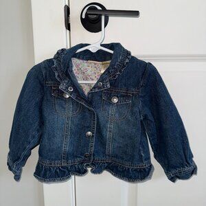 Toddler Girls 2T Denim Jean Jacket with Ruffles